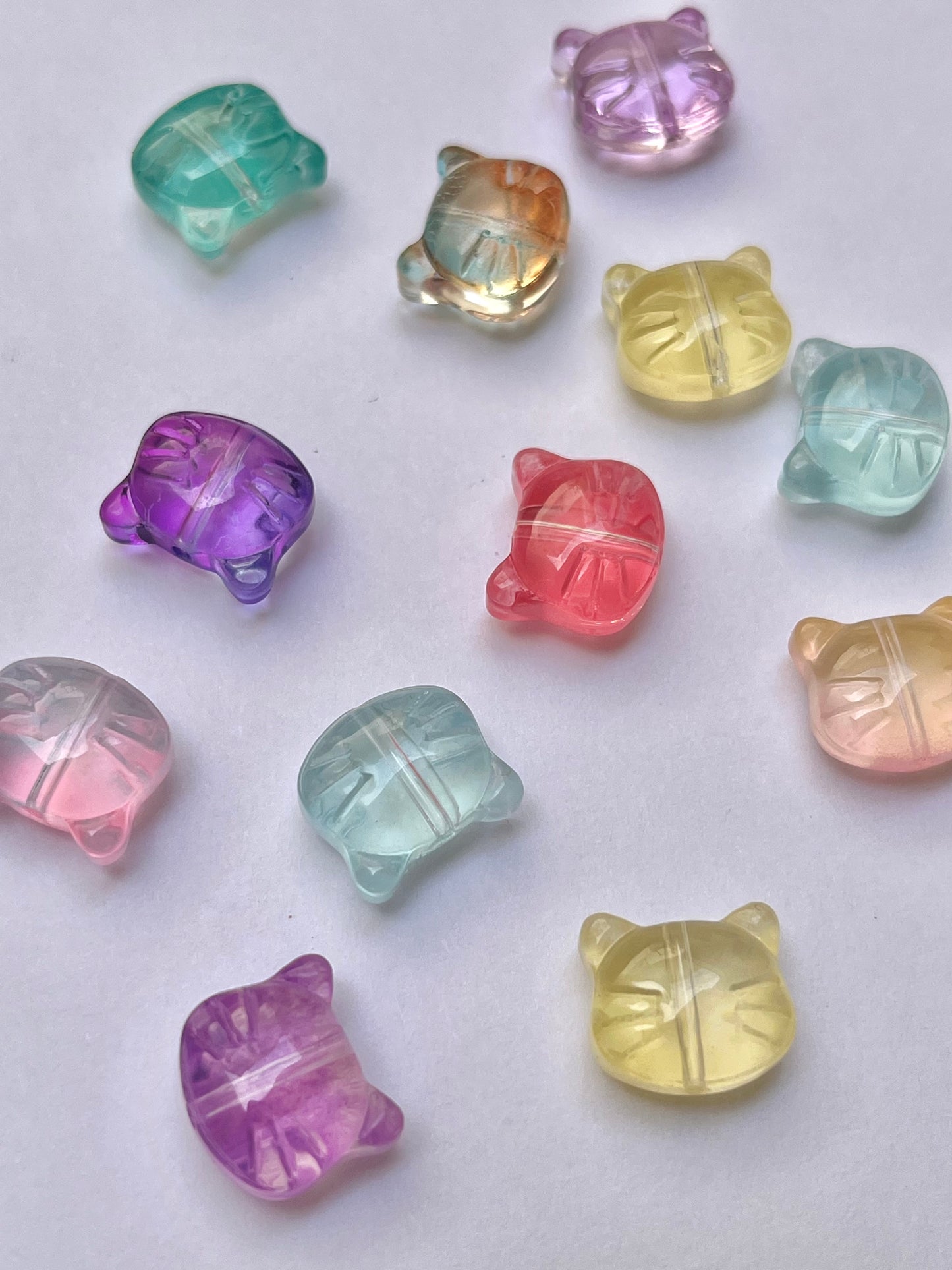 Glass kitty beads