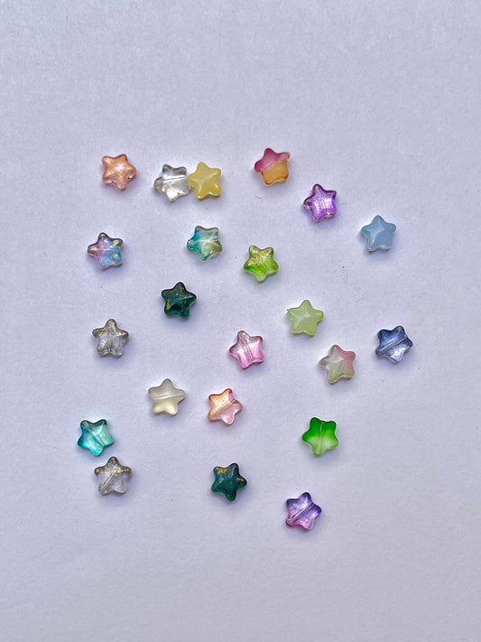 Glass star beads