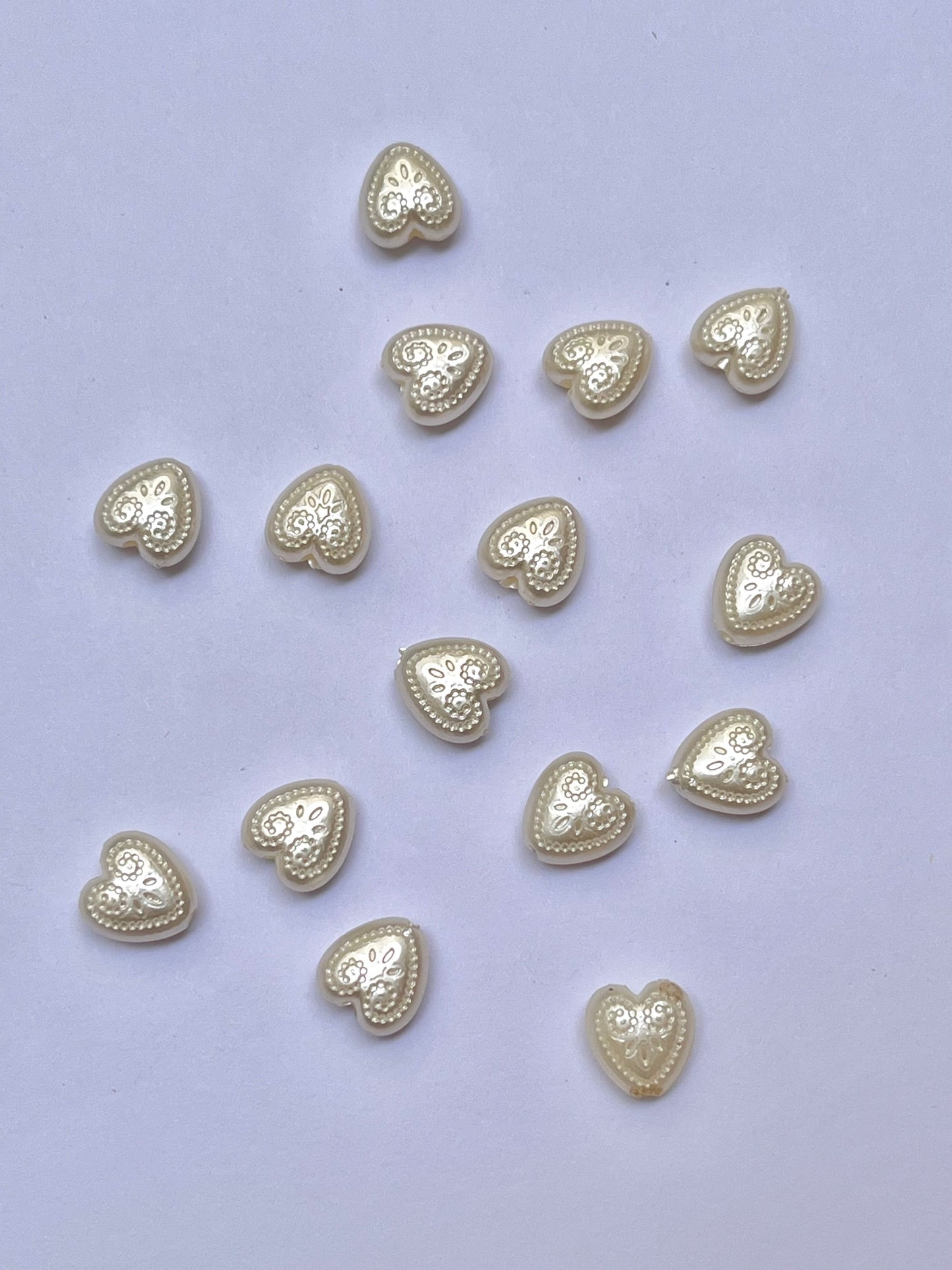 Pearl heart beads (with design)