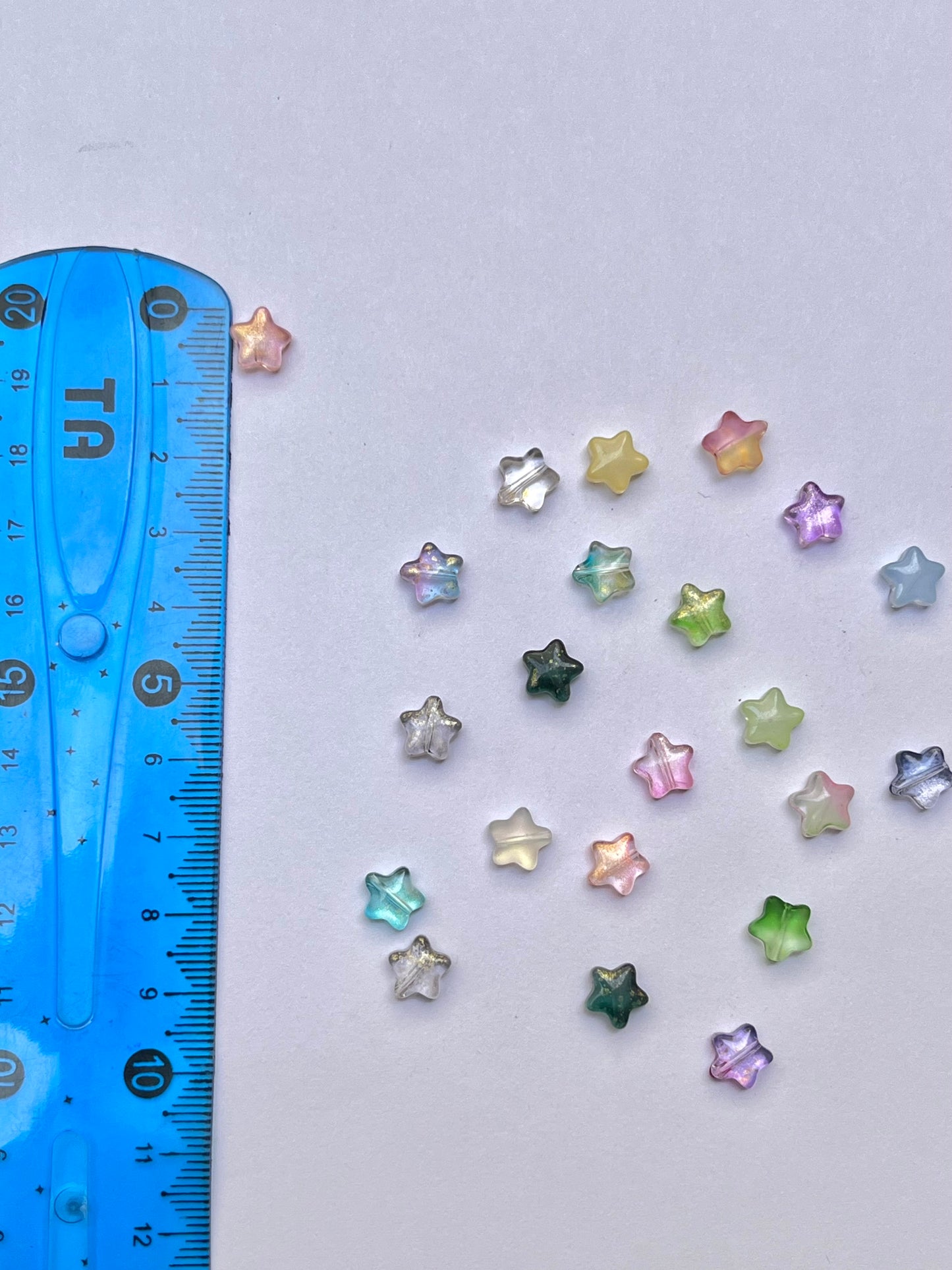 Glass star beads
