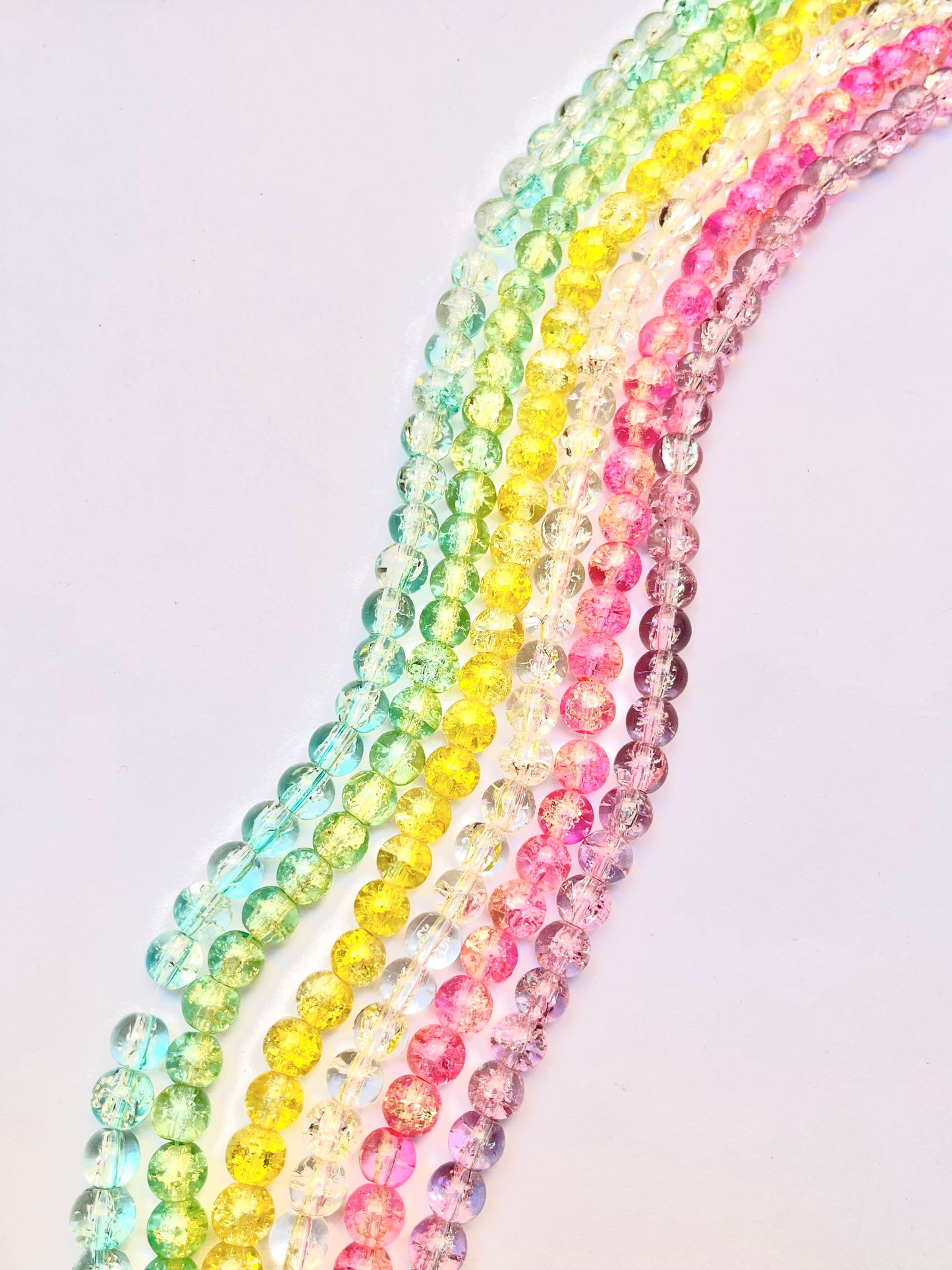 Crack glass beads 8mm