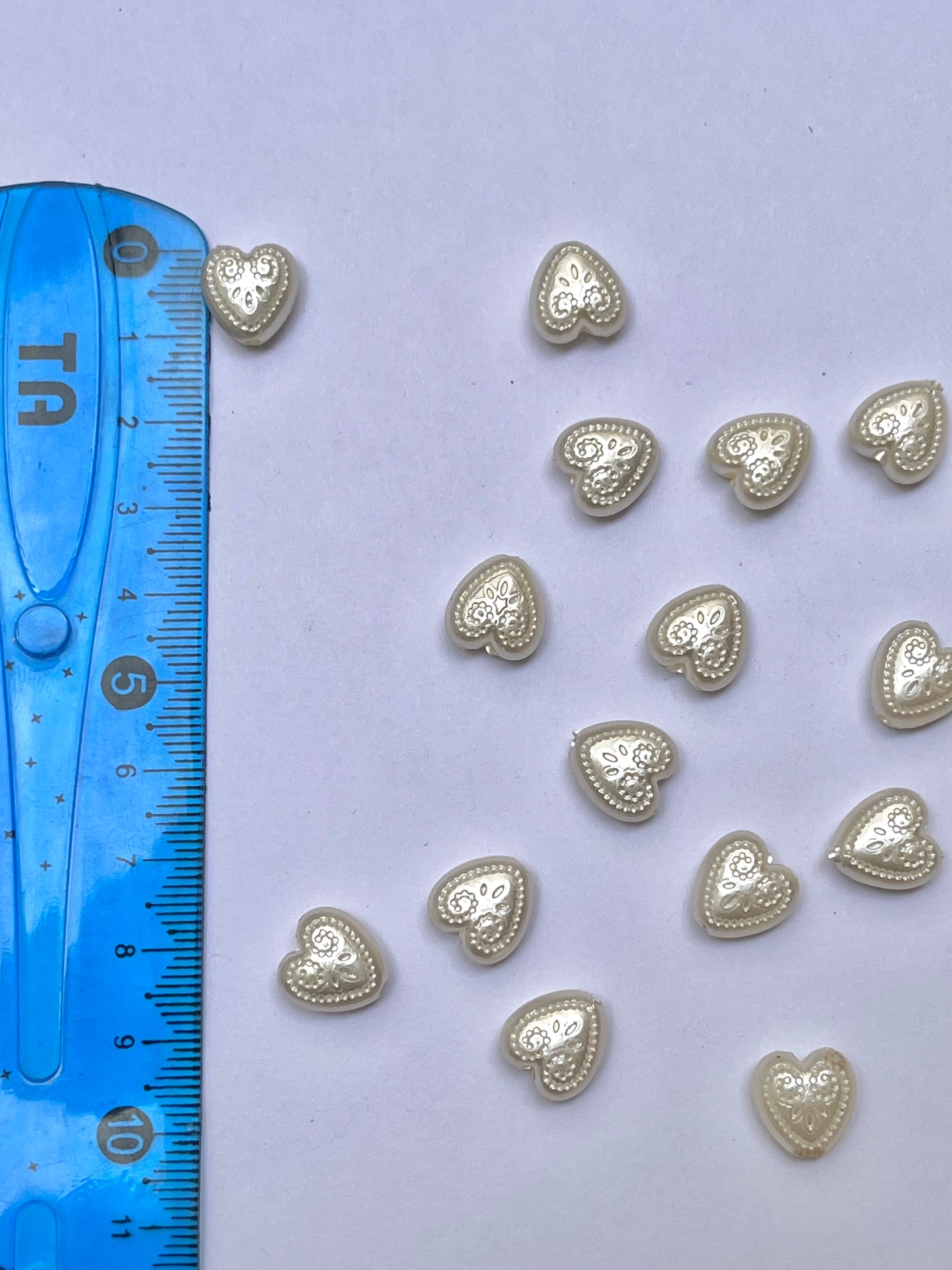 Pearl heart beads (with design)