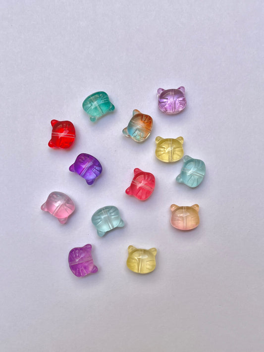 Glass kitty beads