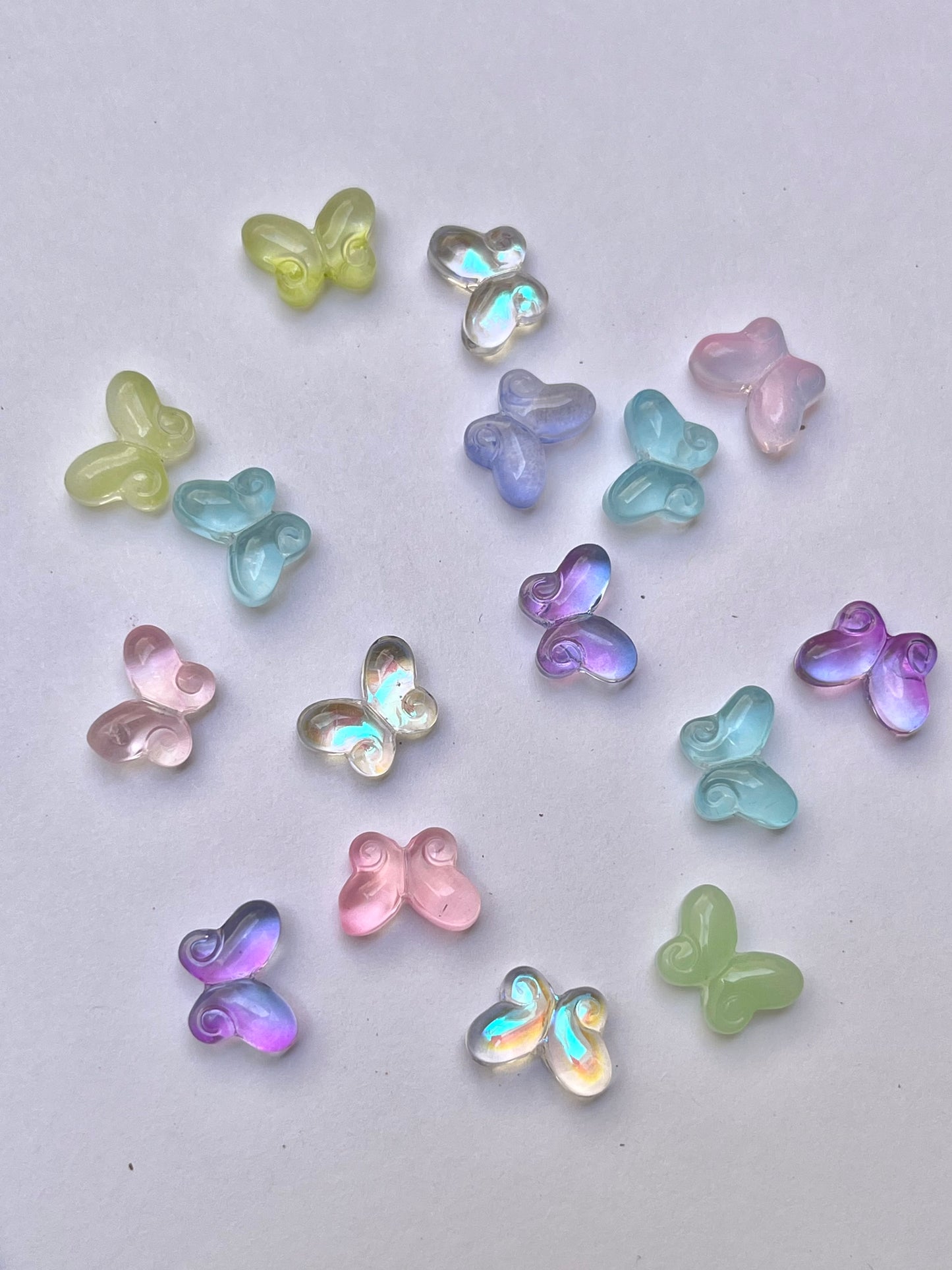 Glass butterfly beads