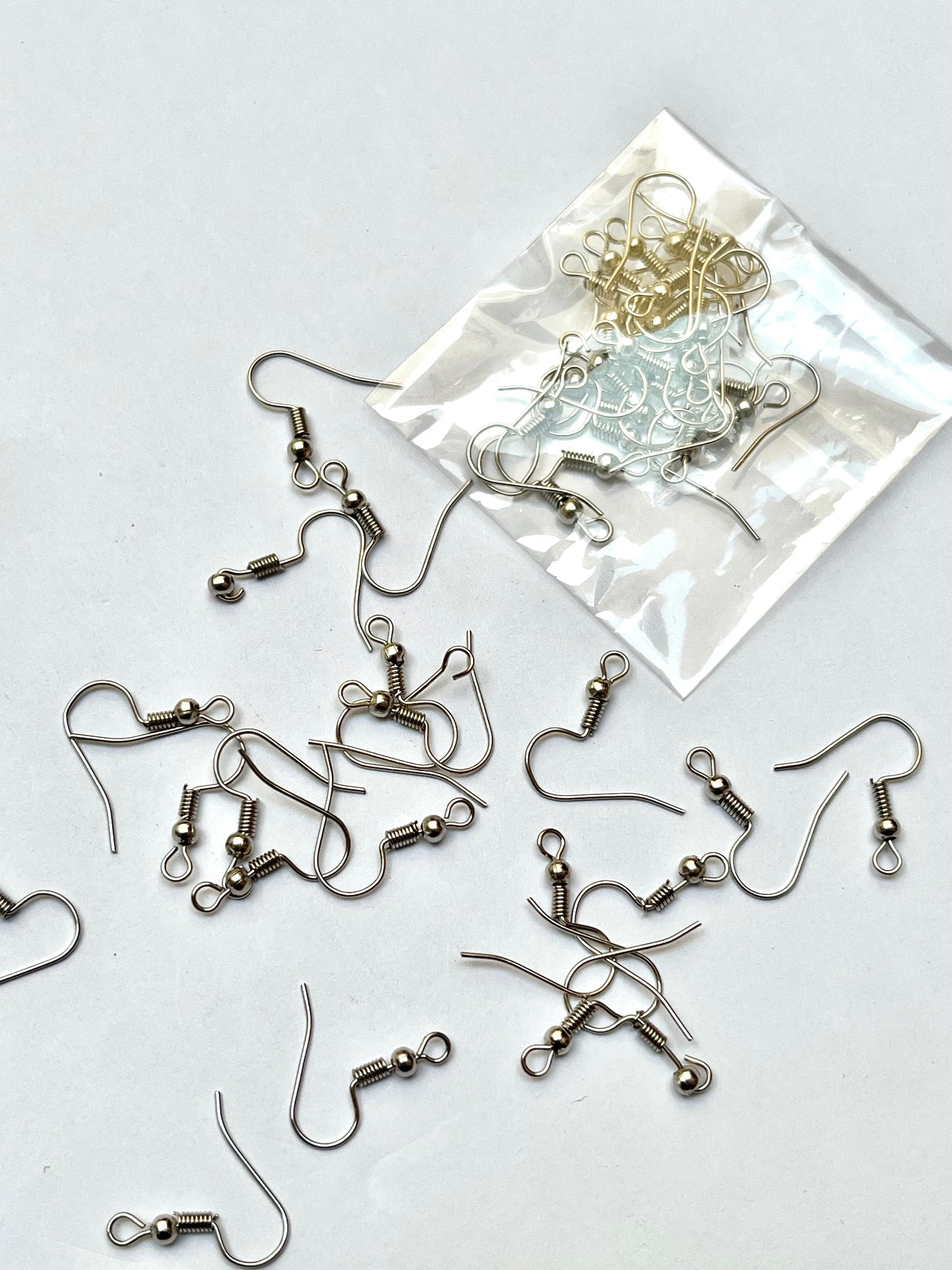 Silver earring hooks
