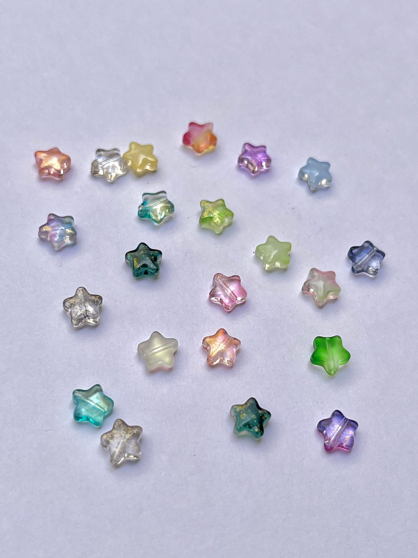 Glass star beads