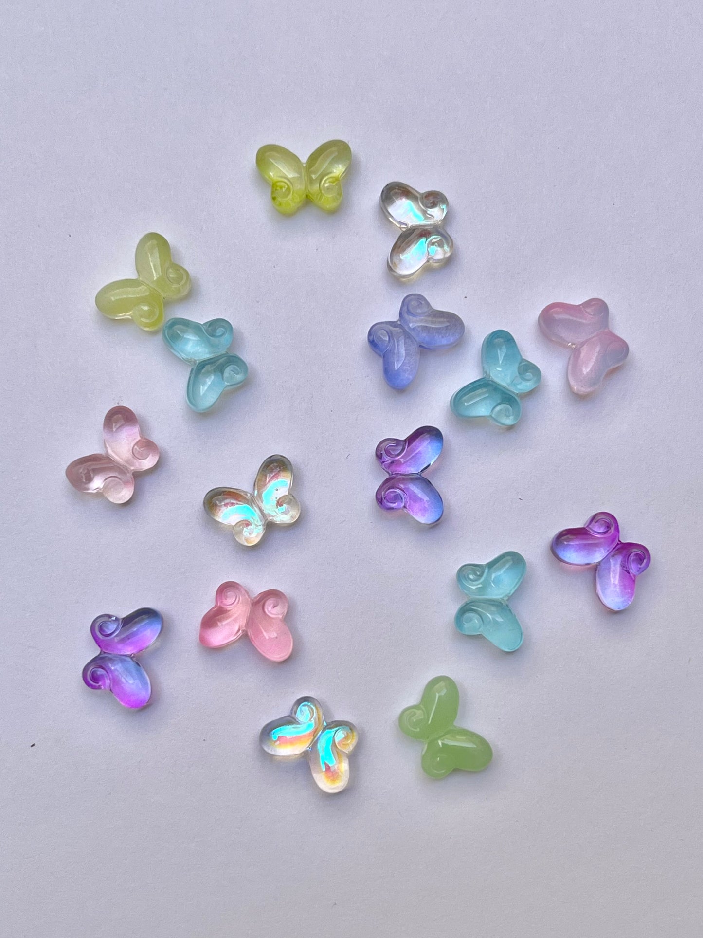 Glass butterfly beads