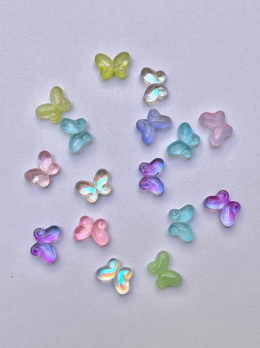 Glass butterfly beads