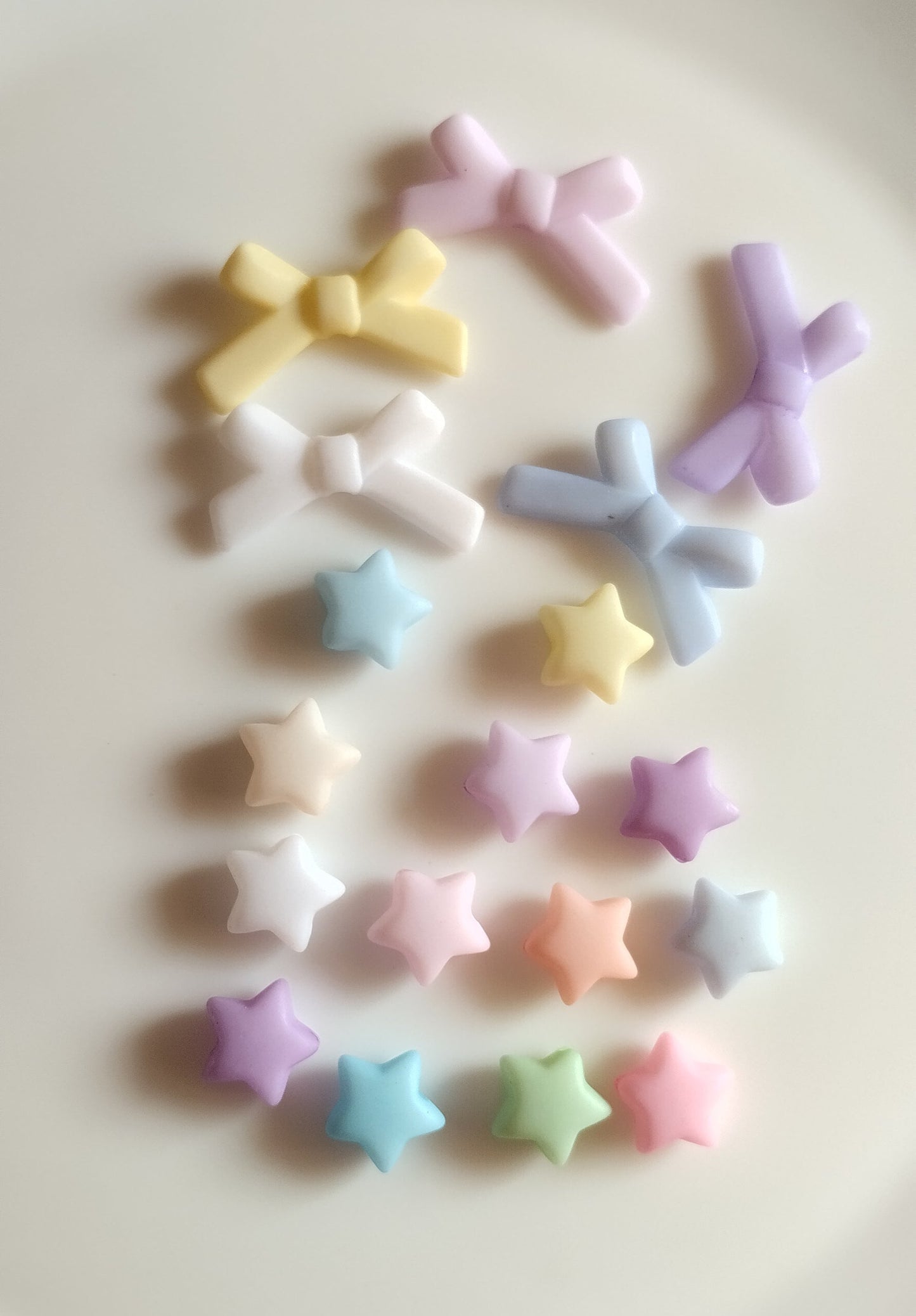 Colourful bow and star beads