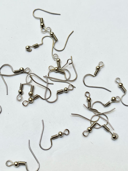 Silver earring hooks