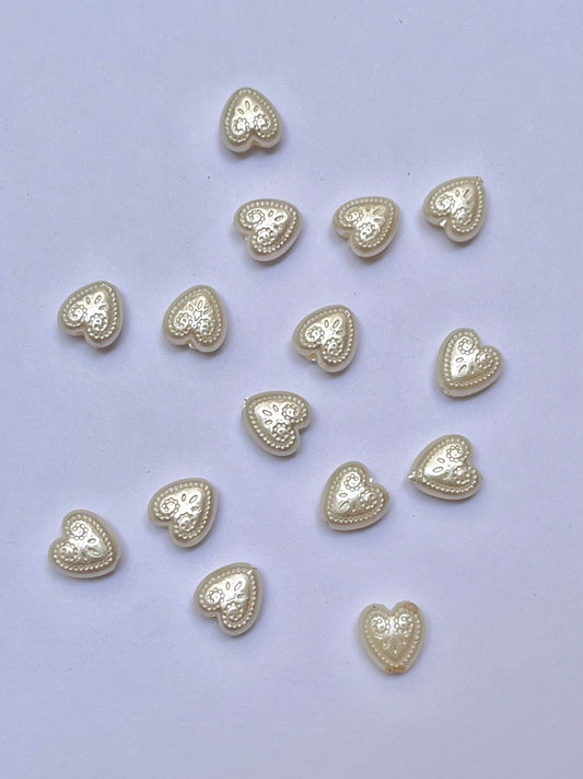 Pearl heart beads (with design)