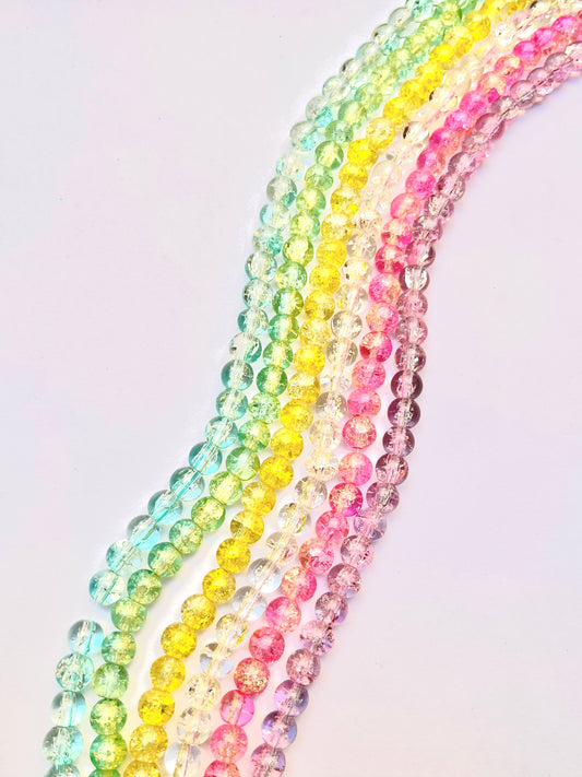 Crack glass beads 8mm