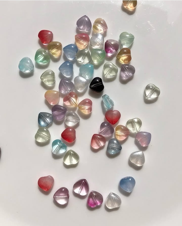 Glass Heart Beads